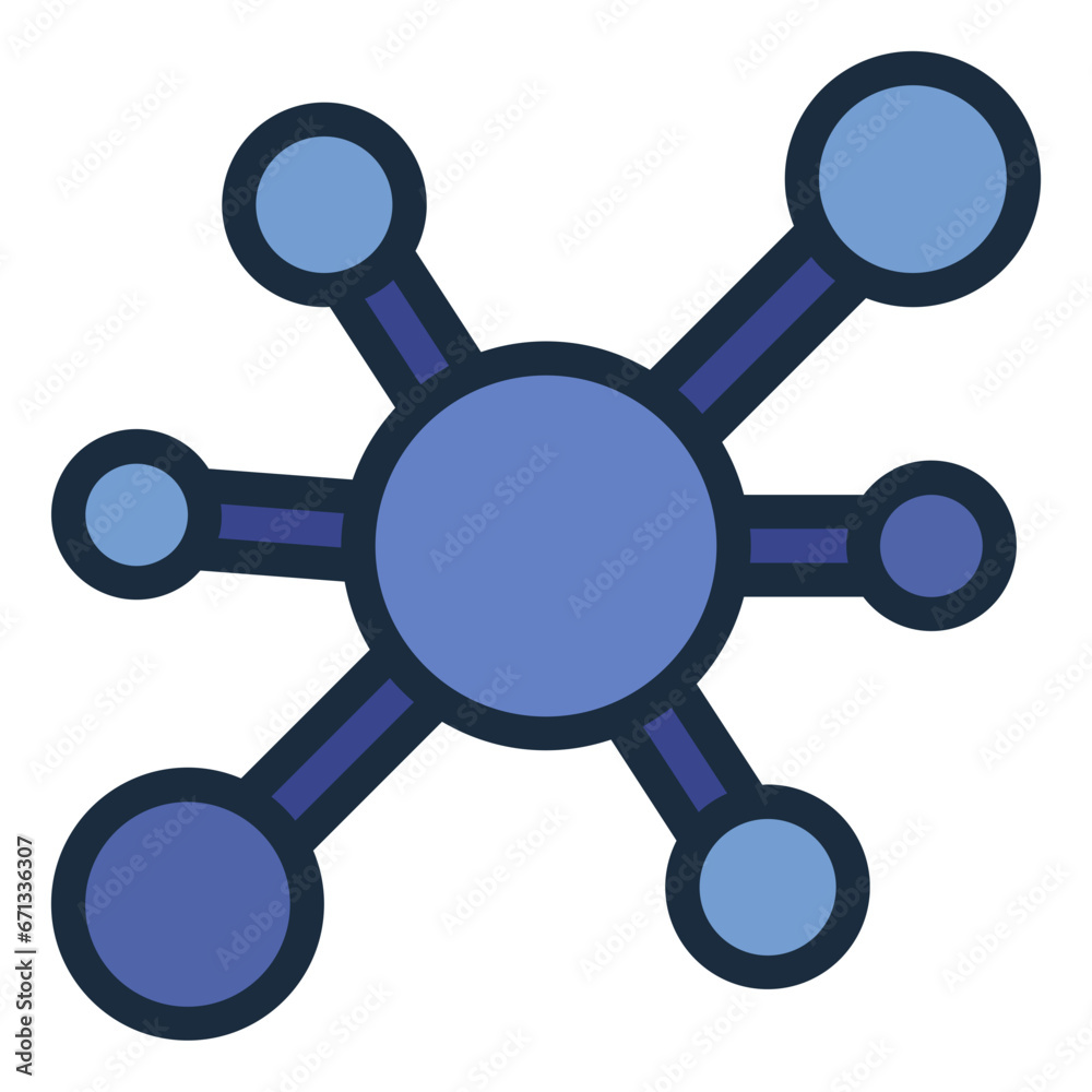 Molecule colorful filled line icon Molecule colorful filled line icon