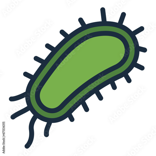 Bacteria colorful filled line icon