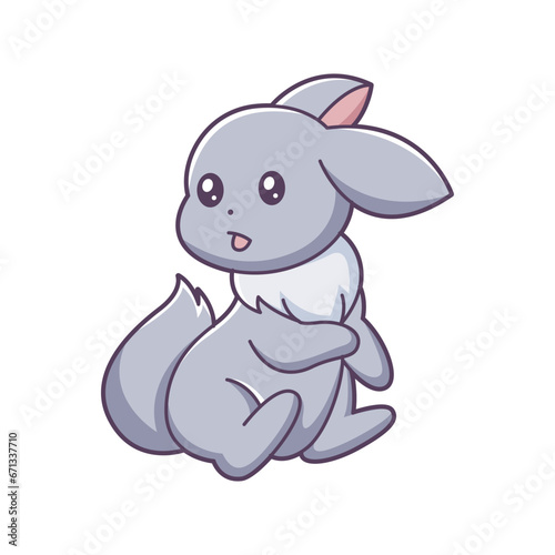 Cute Rabbit Character Design Illustration
