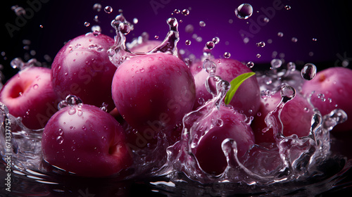 Plum commercial shooting close-up PPT background poster wallpaper web page