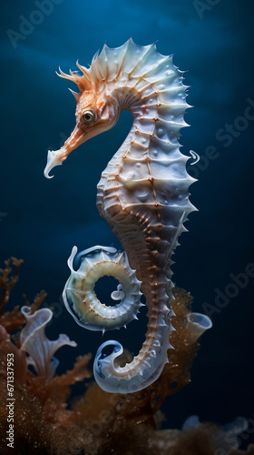Exquisite aquatic equine The Mediterranean Seahorse, Hippocampus guttulatus in its natural elegance