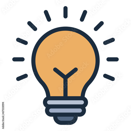 Light Bulb colorful filled line icon