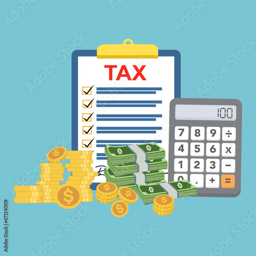 Fototapeta Tax bill means the original form issued by the tax collector with the appropriate itemization and payment information for local property taxes as required by law