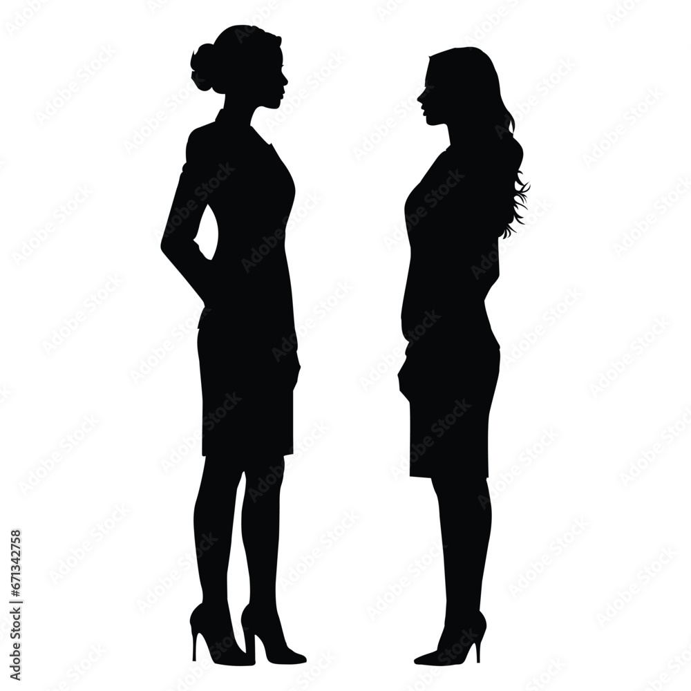 Woman Business Silhouette on White