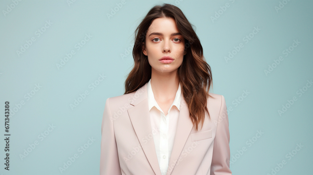 Beautiful model on an colored background Beautiful model on an colored background