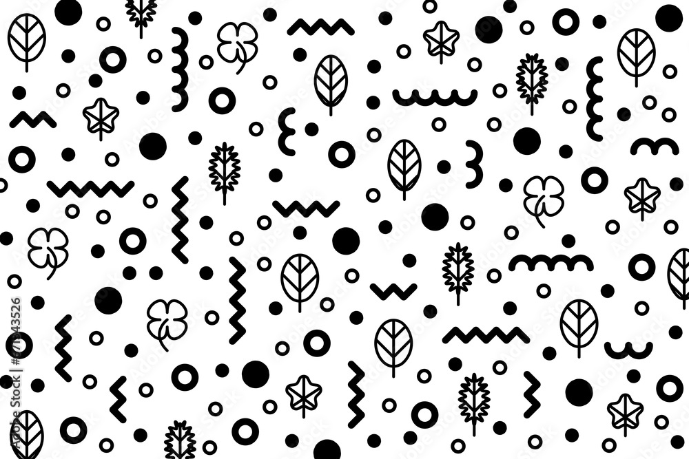 leaf background doodle vector illustration element