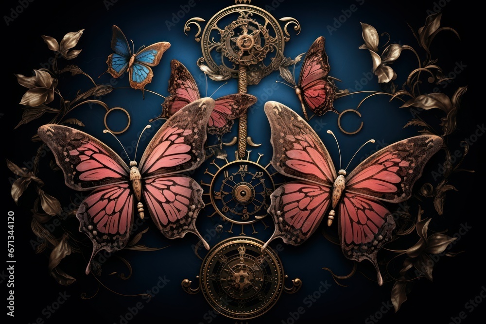Whimsical Clockwork Butterflies - Generative AI