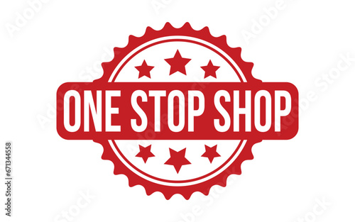 One Stop Shop rubber grunge stamp seal vector