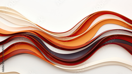 Rust and Mahogany Wavy Line Repeating Pattern on White