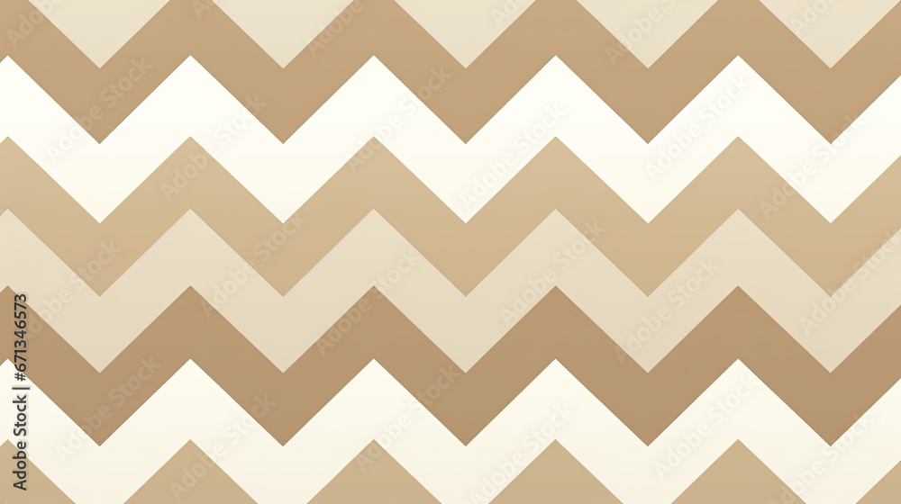 Taupe and Cream Chevron Line Pattern on White Taupe and Cream Chevron Line Pattern on White