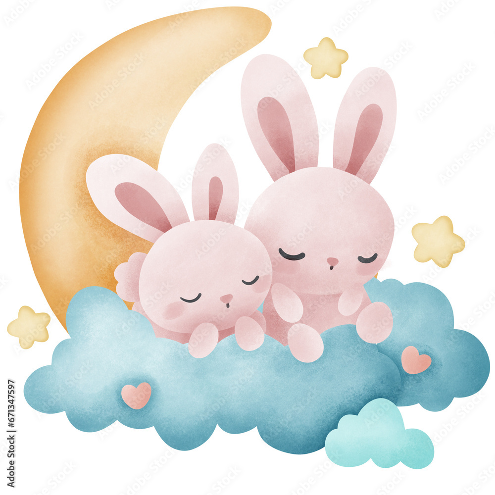 Two love rabbit dating on the sky in valentine's day Two love rabbit dating on the sky in valentine's day
