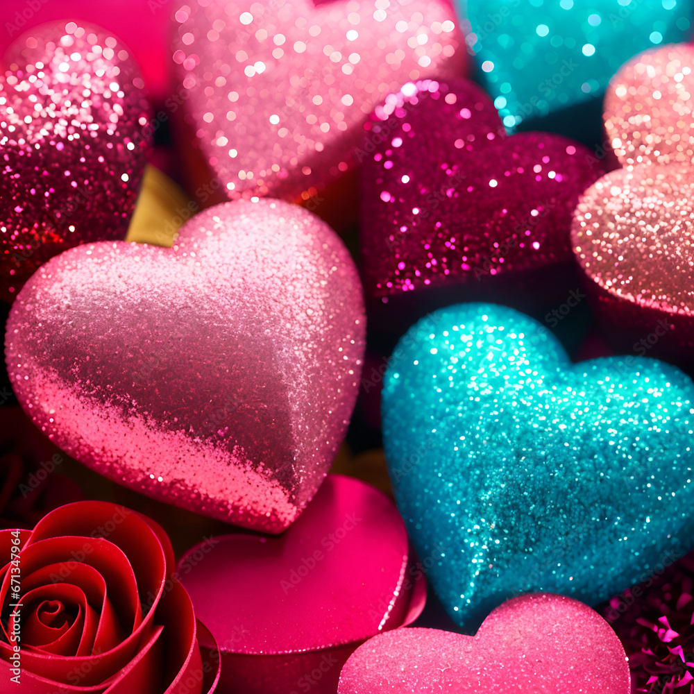Obraz premium Colorful hearts