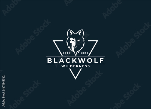 Free Download Wolf logo design. Black and white head wolf logo vector design - GFXLoad
