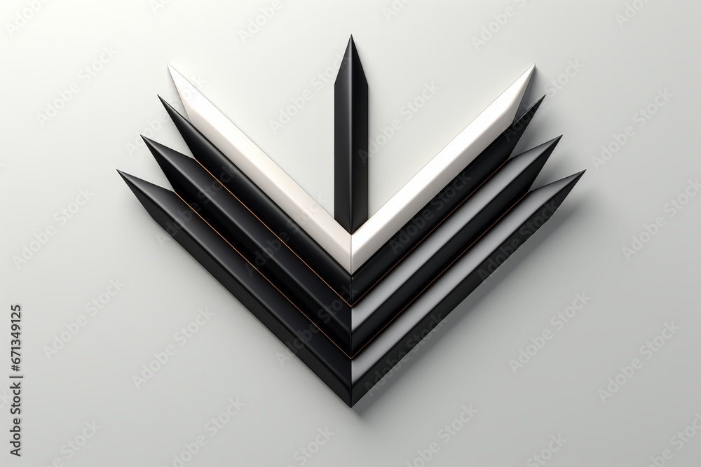 Naklejka premium Minimalistic arrow in black and white, ideal for a clean and sophisticated look, Generative AI