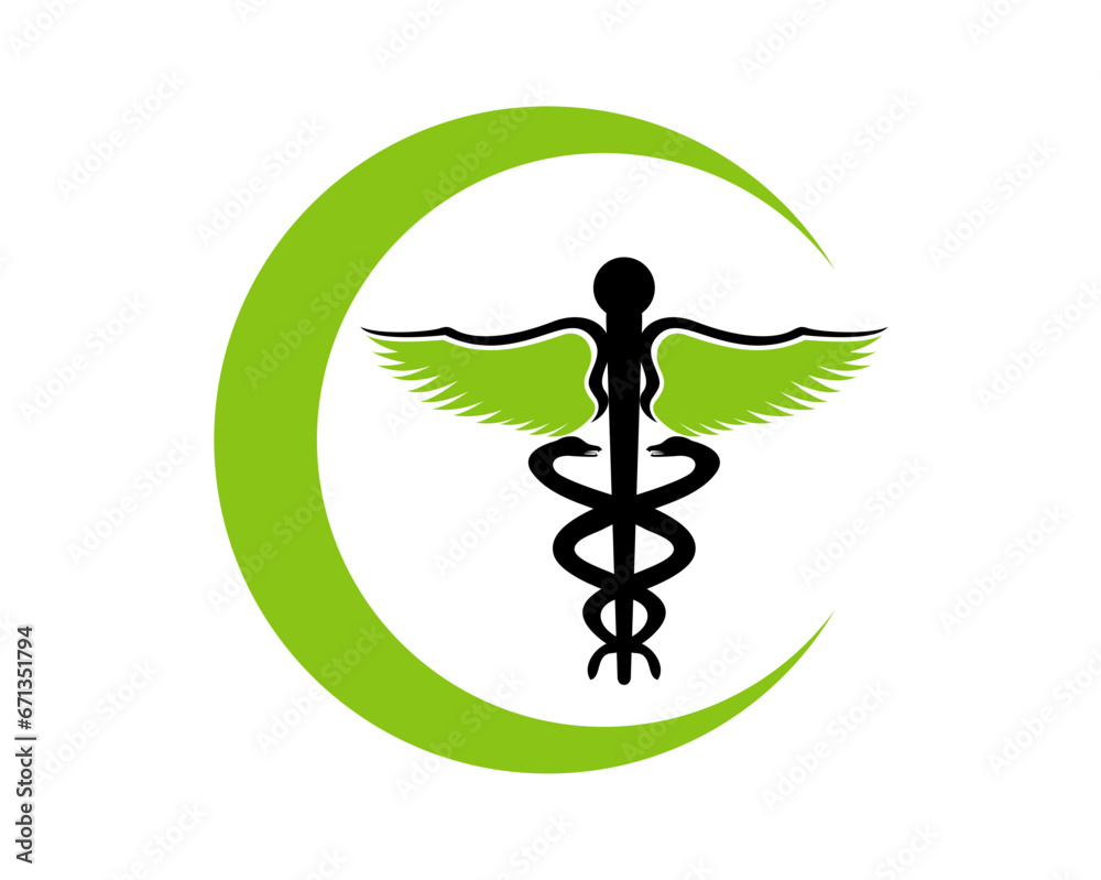 C letter for caduceus medical symbol C letter for caduceus medical symbol