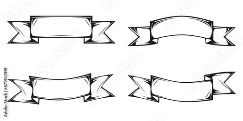 Set of vintage ribbons with place for text Vector illustration