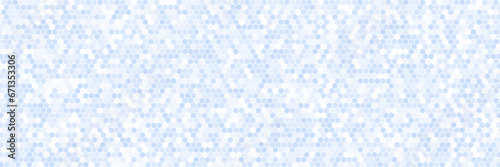 Blue hexagonal ceramic mosaics. Blue seamless hexagonal wall background.