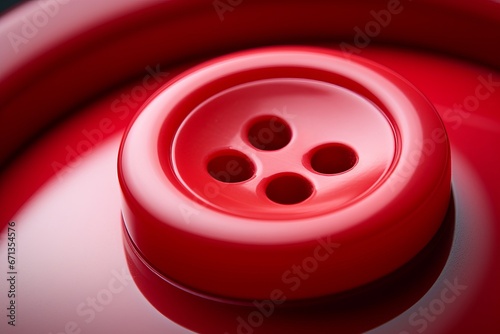 Red button close up, it is like the red emergency button to push to switch something on or off