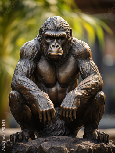 A Bronze Statue of a Gorilla