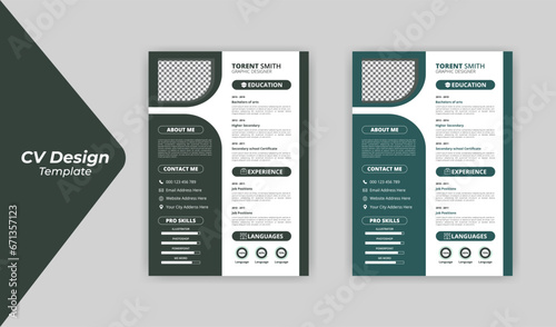 Professional Clean Modern Resume design template for Business Job Applications, Minimalist resume cv template,cv design,