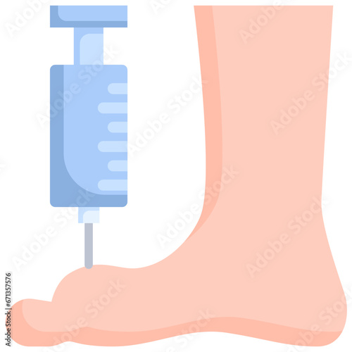 Gout injection flat icon. For presentation, graphic design, mobile application, web design, infographics or UI.