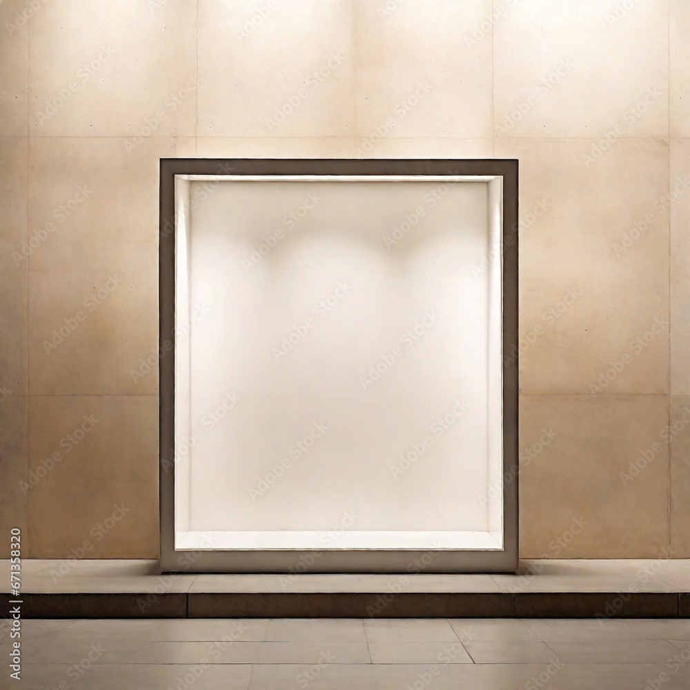 Mock up of square light box display. Created using generative AI tools Mock up of square light box display. Created using generative AI tools