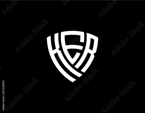 KER creative letter shield logo design vector icon illustration
