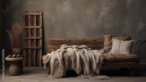 Wabi sabi rustic textures that evoke warmth and relaxation, plush fabrics, clothes, interesting textures, cozy blankets