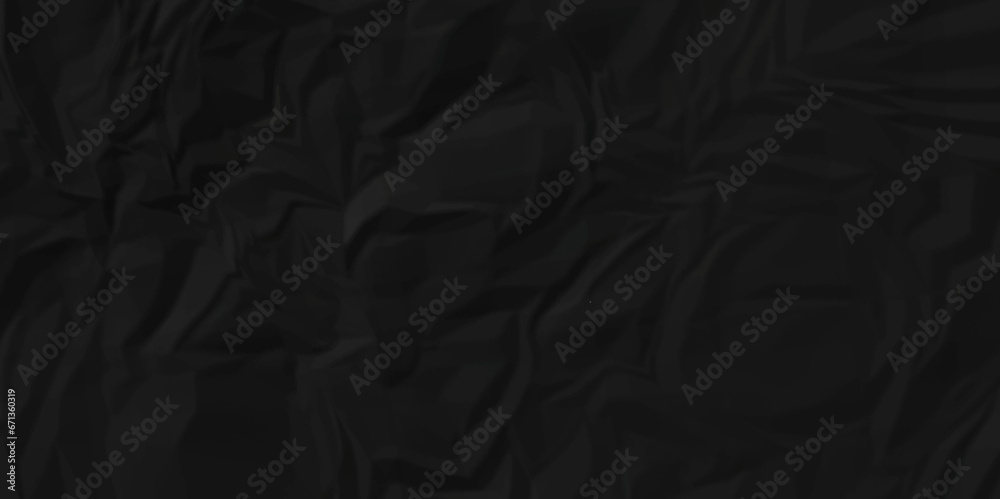 Dark black wrinkled paper crumpled texture. black fabric textured crumpled black paper background. panorama black paper texture background, crumpled pattern texture background. Dark black wrinkled paper crumpled texture. black fabric textured crumpled black paper background. panorama black paper texture background, crumpled pattern texture background.