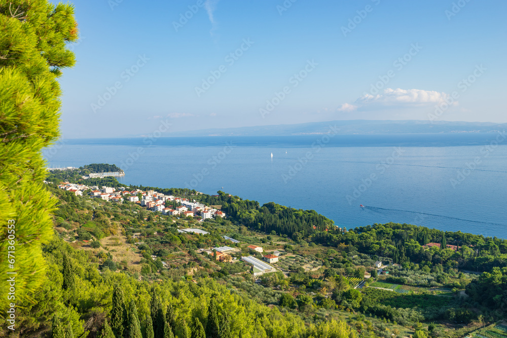 Coast of Split seen from Marjan park. Croatia