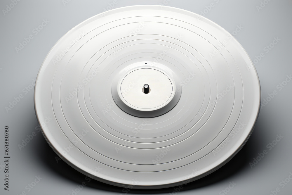 Sleek and modern white vinyl LP, perfect for showcasing your electronic music tracks or DJ mixes, Generative AI Sleek and modern white vinyl LP, perfect for showcasing your electronic music tracks or DJ mixes, Generative AI