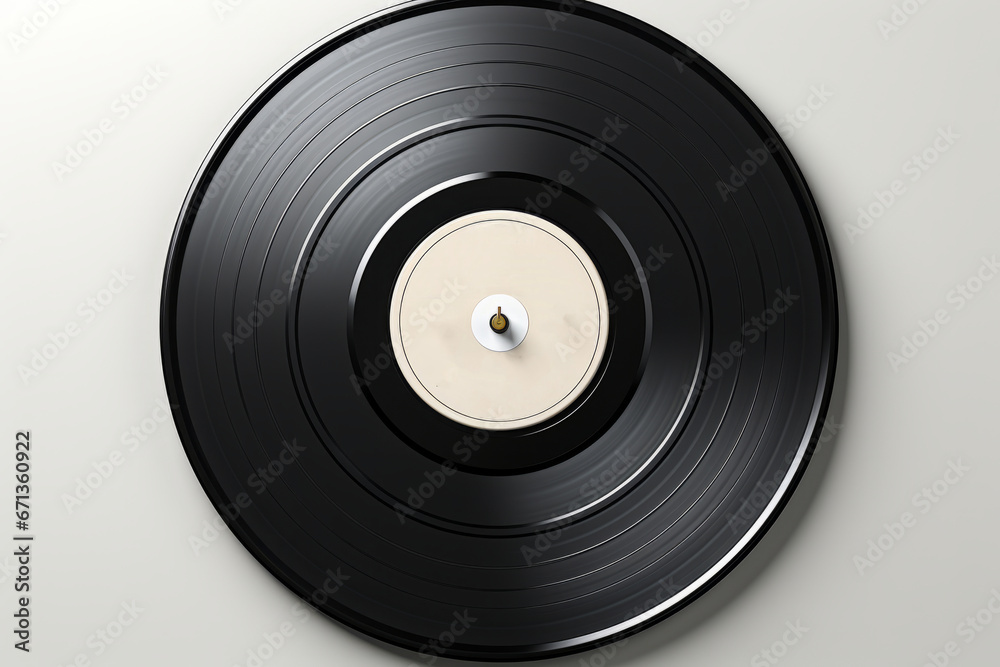 Vinyl record with a blank white label, ideal for displaying your personalized mixtape or vinyl collection, Generative AI Vinyl record with a blank white label, ideal for displaying your personalized mixtape or vinyl collection, Generative AI