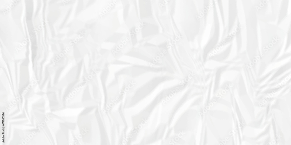White paper crumpled texture. white fabric textured crumpled white paper background. panorama white paper texture background, crumpled pattern texture background.