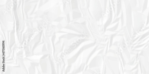 White paper crumpled texture. white fabric textured crumpled white paper background. panorama white paper texture background, crumpled pattern texture background.
