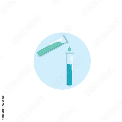 mixing substances for scientific experiments, vector illustration in flat style