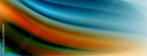 Rainbow color silk blurred wavy line background on white, luxuriously vibrant visually captivating backdrop. Stunning blend of colors reminiscent of rainbow, silky and gracefully blurred wavy pattern