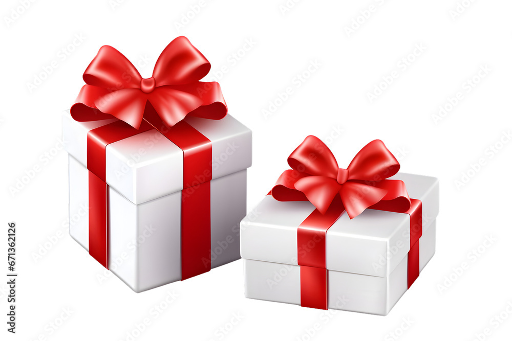 A 3D Gift Box Complete with a Red Ribbon, Isolated on a Transparent and White Background. The Perfect Present Awaits A 3D Gift Box Complete with a Red Ribbon, Isolated on a Transparent and White Background. The Perfect Present Awaits