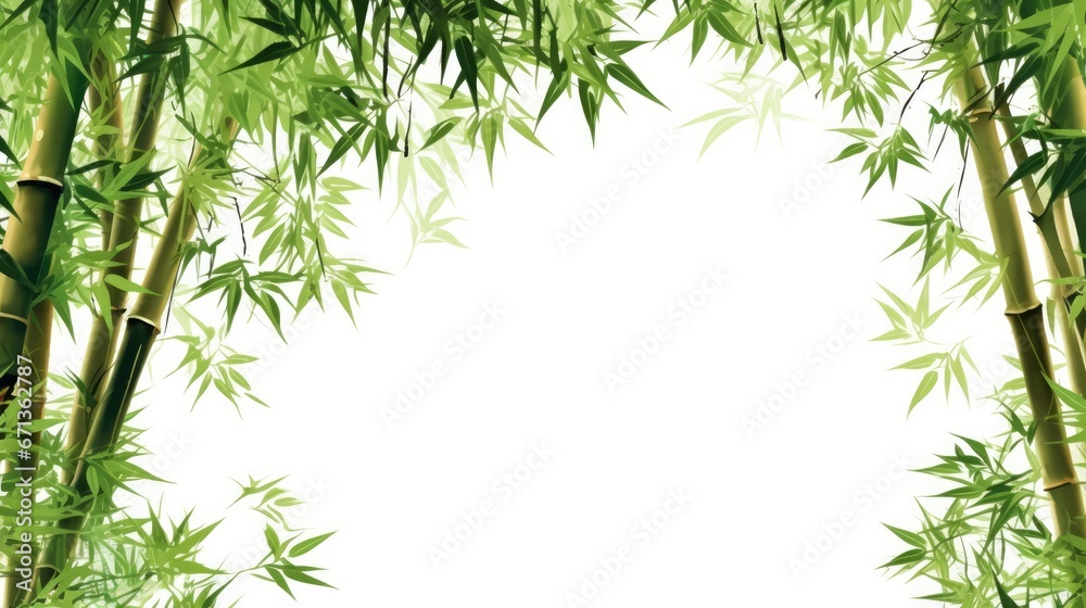 Fototapeta premium Bamboo tree on white background for decoration of art frame,wallpaper,card and banner.