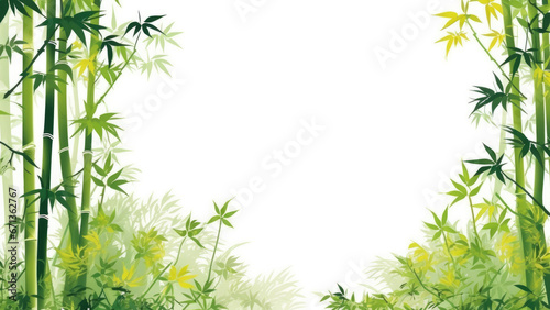 Bamboo tree on white background for decoration of art frame wallpaper card and banner.