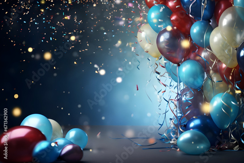 Wallpaper Mural A Vibrant Background Featuring an Explosion of Lights, Confetti, Balloons, and Serpentine, Setting the Stage for Festive Celebrations Let the Party Begin Torontodigital.ca