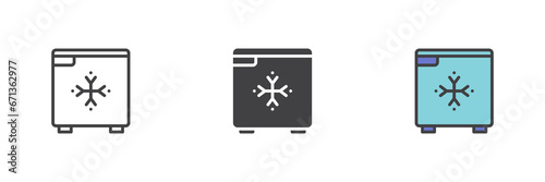 Hotel mini bar different style icon set
