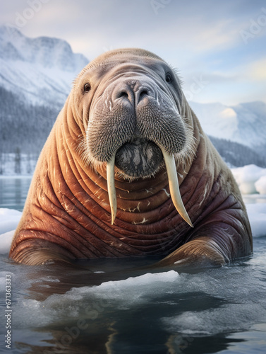 A Photo of a Walrus in a Winter Setting