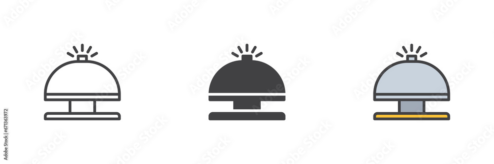 Reception bell different style icon set Reception bell different style icon set