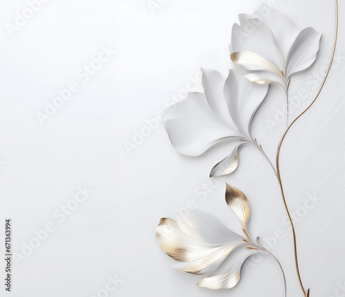 エレガントな白い背景に花のフレーム