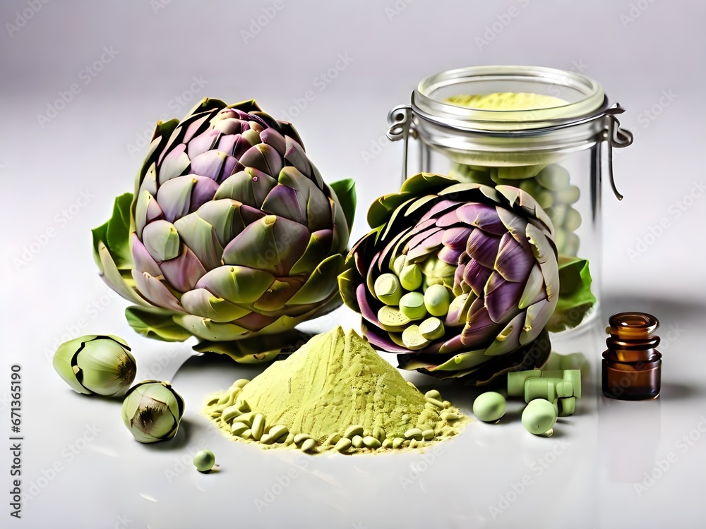 Obraz premium artichokes on a white background