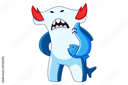 Cute Shark Cartoon Character Design