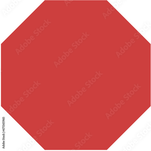 Digital png illustration of red octagon on transparent background
