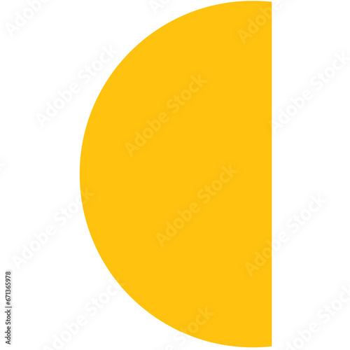 Digital png illustration of yellow semicircle on transparent background photo