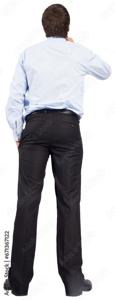 Digital png photo of caucasian businessman thinking on transparent background Digital png photo of caucasian businessman thinking on transparent background