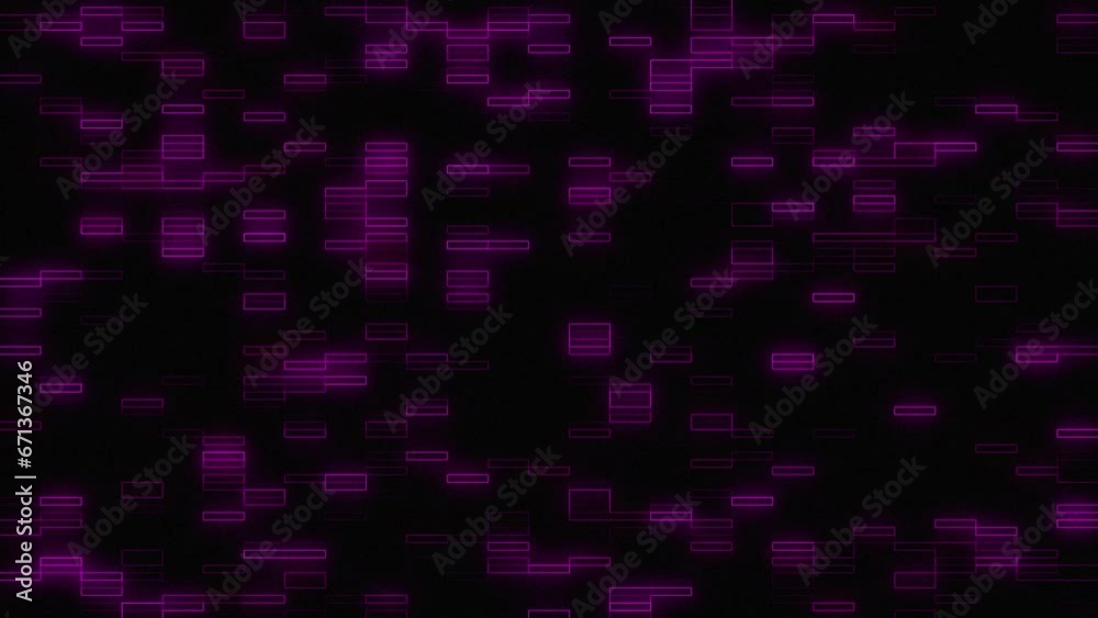 Abstract Digital Matrix Neon Light Square Loop Animation on Black Background Abstract Digital Matrix Neon Light Square Loop Animation on Black Background